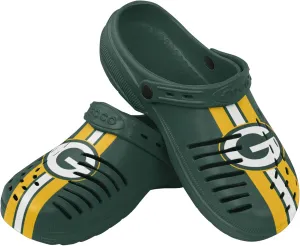 FOCO Men's NFL Logo Team Stripe Garden Water Sandals Shoes Slipper Clogs with Strap, 11-12