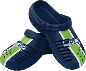 FOCO Men's NFL Logo Team Stripe Garden Water Sandals Shoes Slipper Clogs with Strap, 11-12