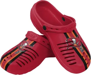 FOCO Men's NFL Logo Team Stripe Garden Water Sandals Shoes Slipper Clogs with Strap, 13-14