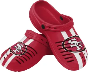 FOCO Men's NFL Logo Team Stripe Garden Water Sandals Shoes Slipper Clogs with Strap, 13-14