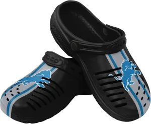 FOCO Men's NFL Logo Team Stripe Garden Water Sandals Shoes Slipper Clogs with Strap, 7-8