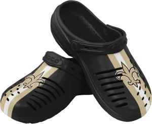 FOCO Men's NFL Logo Team Stripe Garden Water Sandals Shoes Slipper Clogs with Strap, 9-10