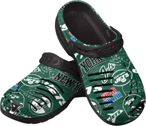 FOCO Men's NFL Team Logo Historic Print Garden Water Sandals Shoes Slipper Clogs with Strap