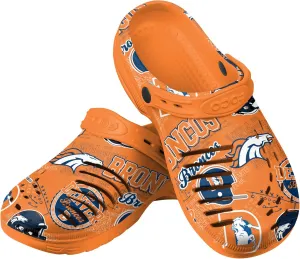 FOCO Men's NFL Team Logo Historic Print Garden Water Sandals Shoes Slipper Clogs with Strap