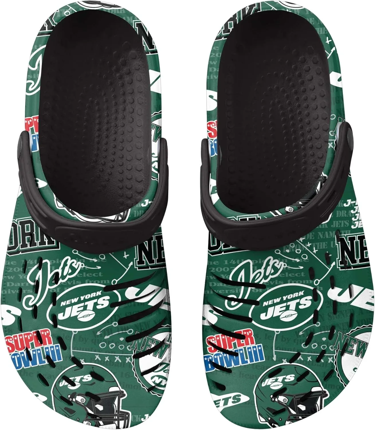FOCO Men's NFL Team Logo Historic Print Garden Water Sandals Shoes Slipper Clogs with Strap