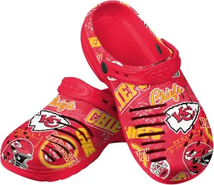 FOCO Men's NFL Team Logo Historic Print Garden Water Sandals Shoes Slipper Clogs with Strap