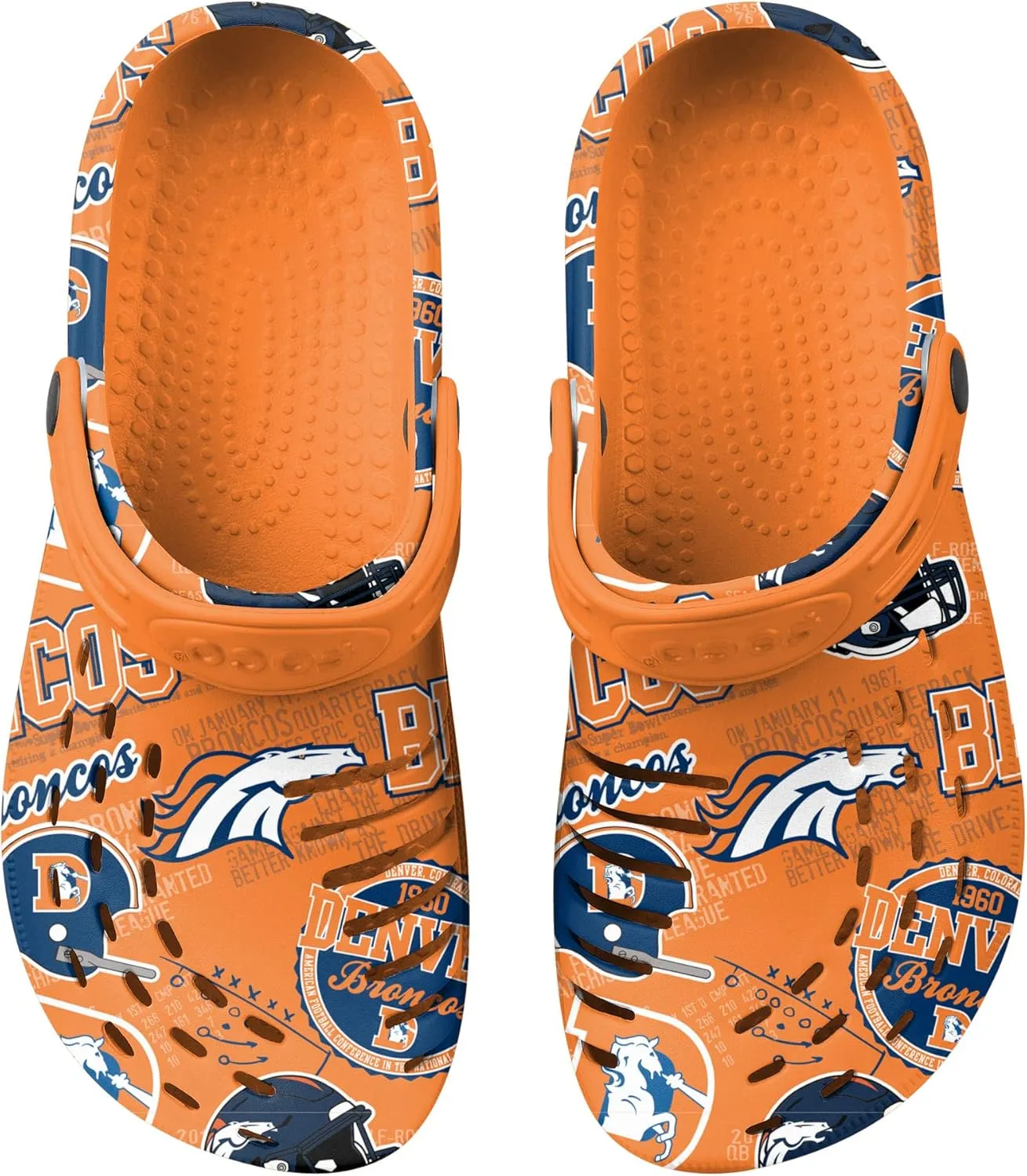 FOCO Men's NFL Team Logo Historic Print Garden Water Sandals Shoes Slipper Clogs with Strap