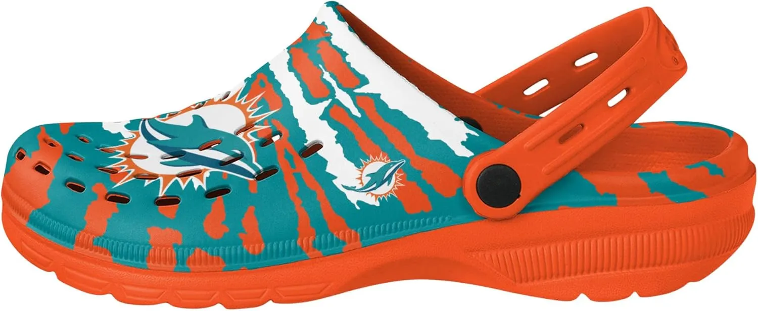 FOCO Men's NFL Team Logo Tie-dye Garden Water Sandals Shoes Slipper Clogs with Strap