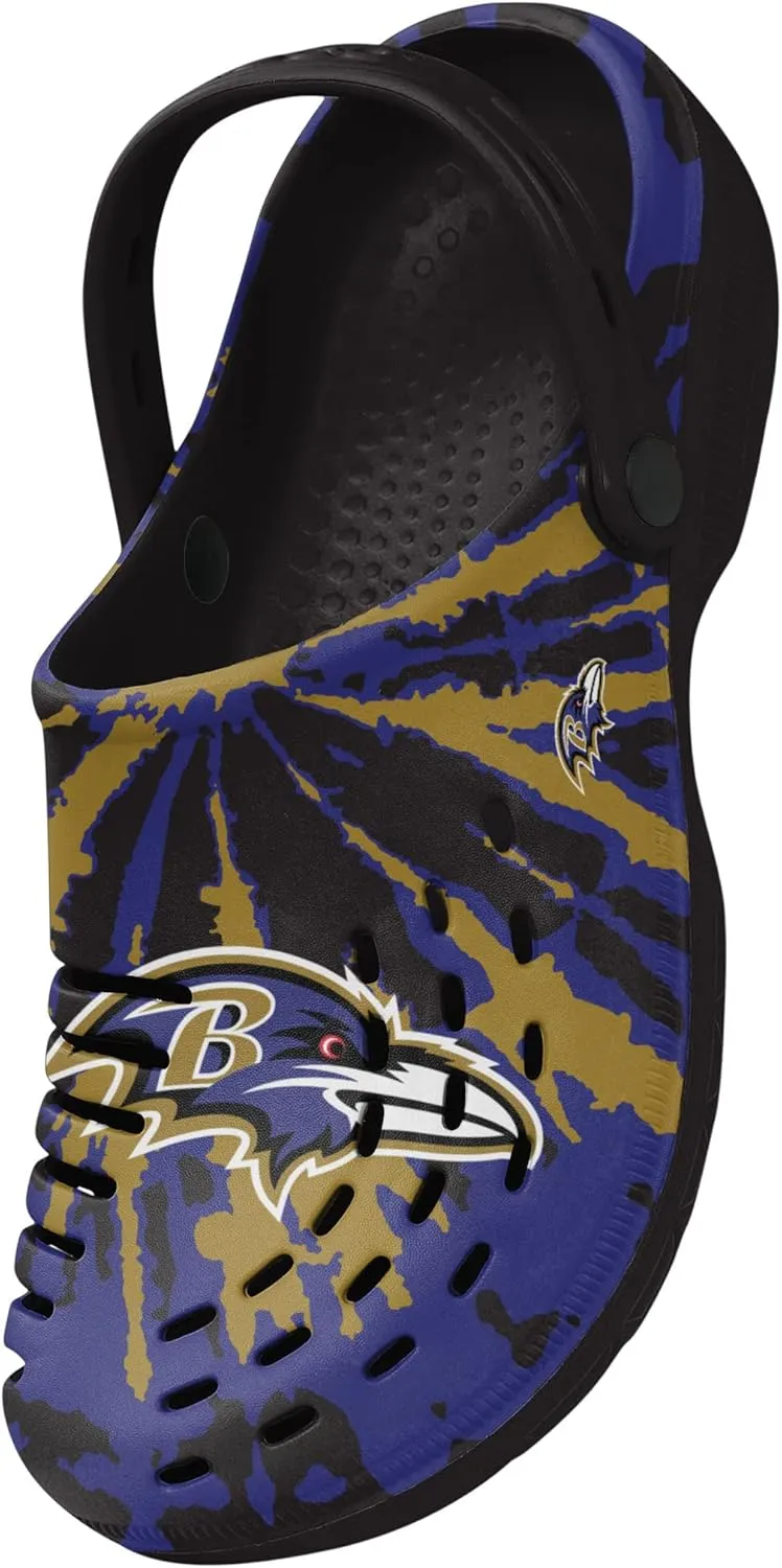 FOCO Men's NFL Team Logo Tie-dye Garden Water Sandals Shoes Slipper Clogs with Strap
