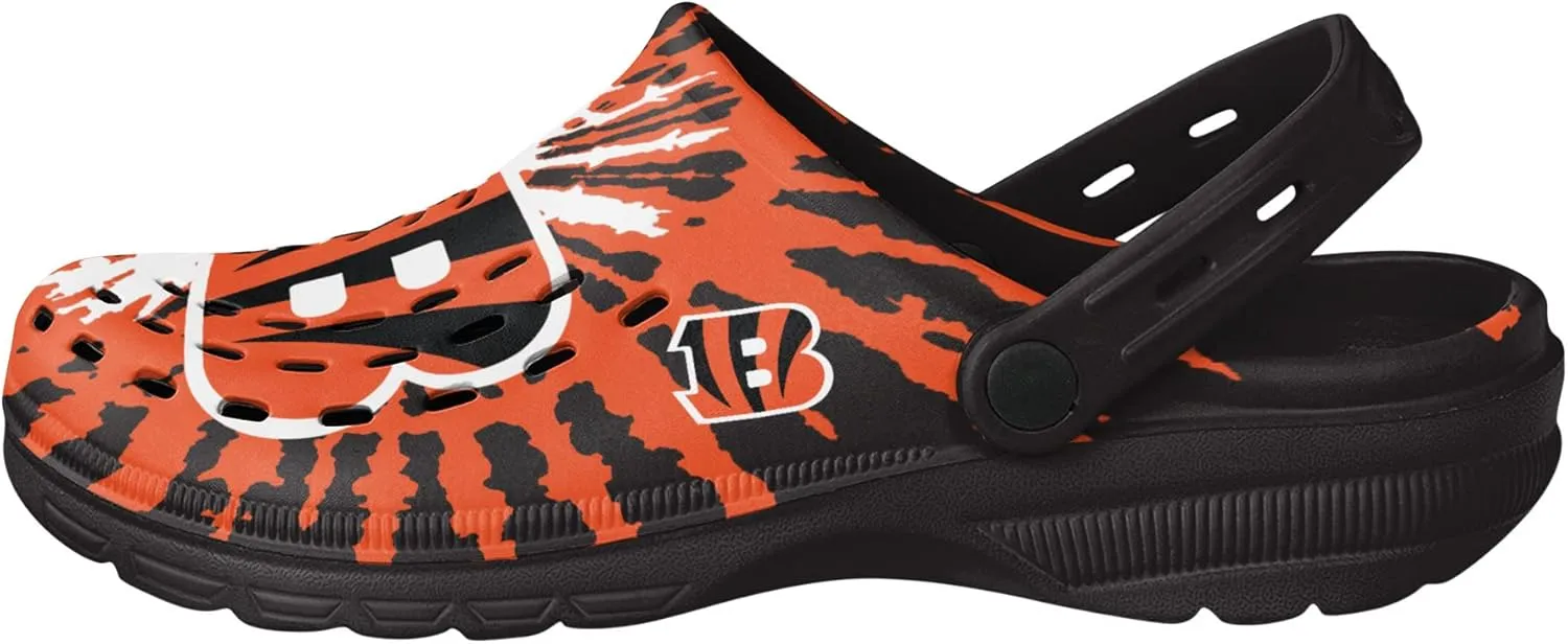 FOCO Men's NFL Team Logo Tie-dye Garden Water Sandals Shoes Slipper Clogs with Strap