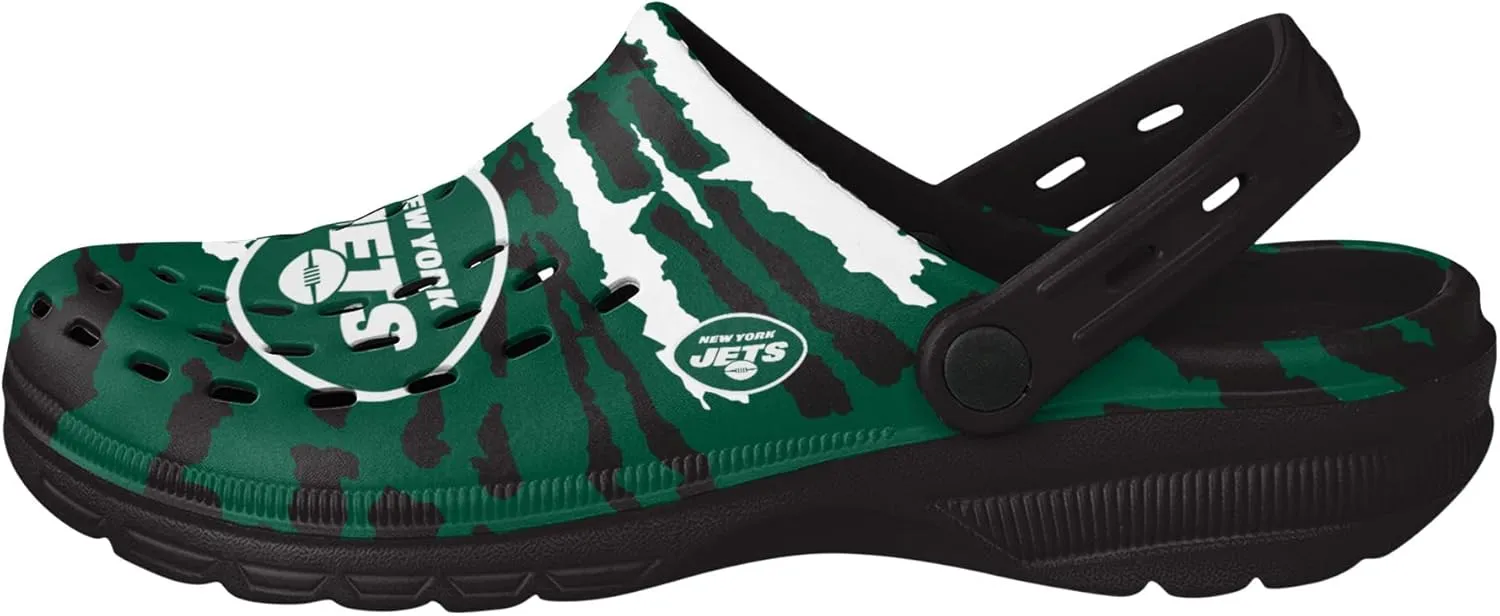 FOCO Men's NFL Team Logo Tie-dye Garden Water Sandals Shoes Slipper Clogs with Strap