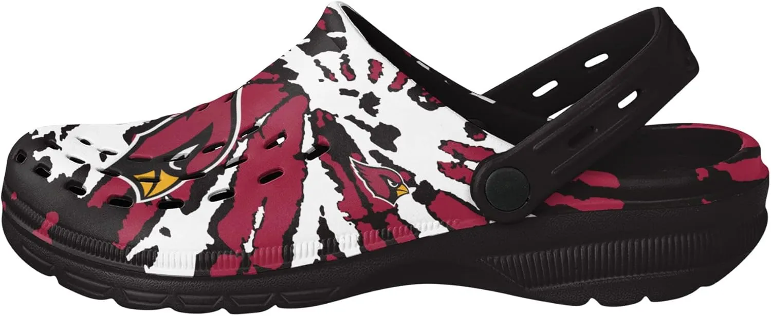 FOCO Men's NFL Team Logo Tie-dye Garden Water Sandals Shoes Slipper Clogs with Strap