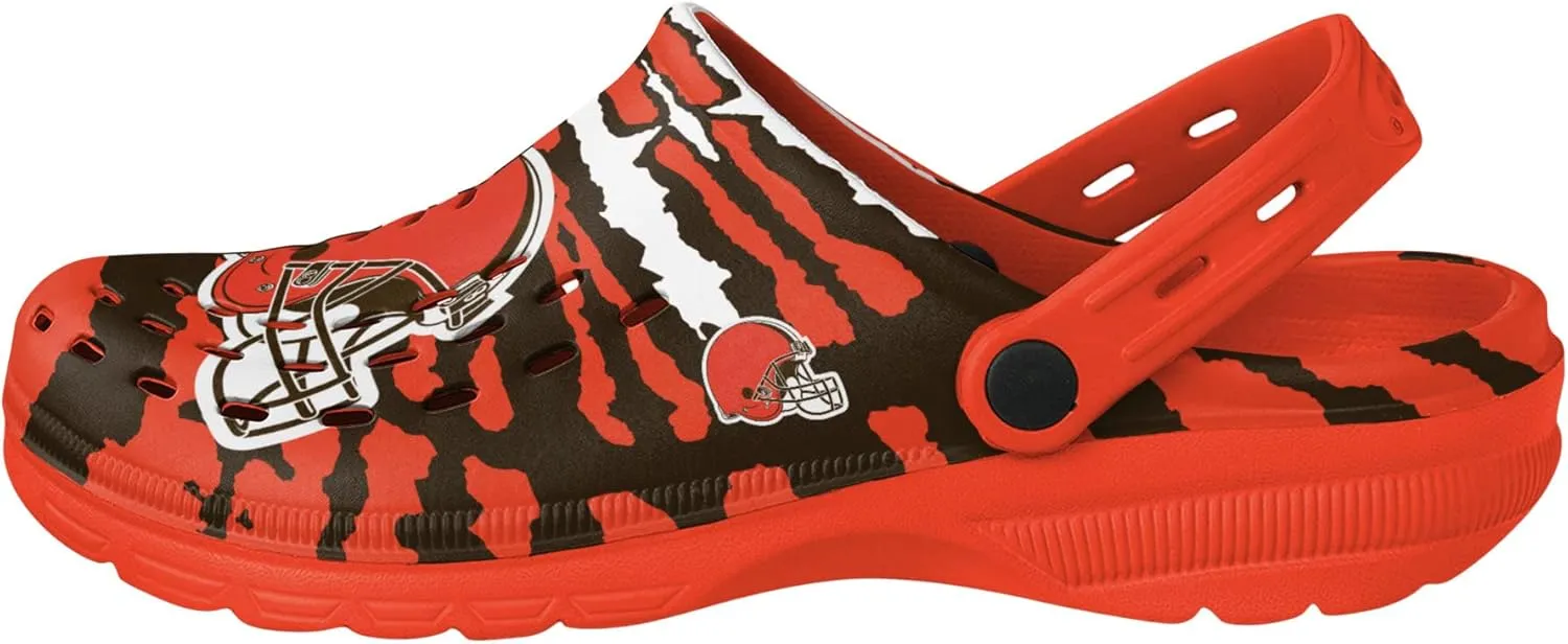 FOCO Men's NFL Team Logo Tie-dye Garden Water Sandals Shoes Slipper Clogs with Strap