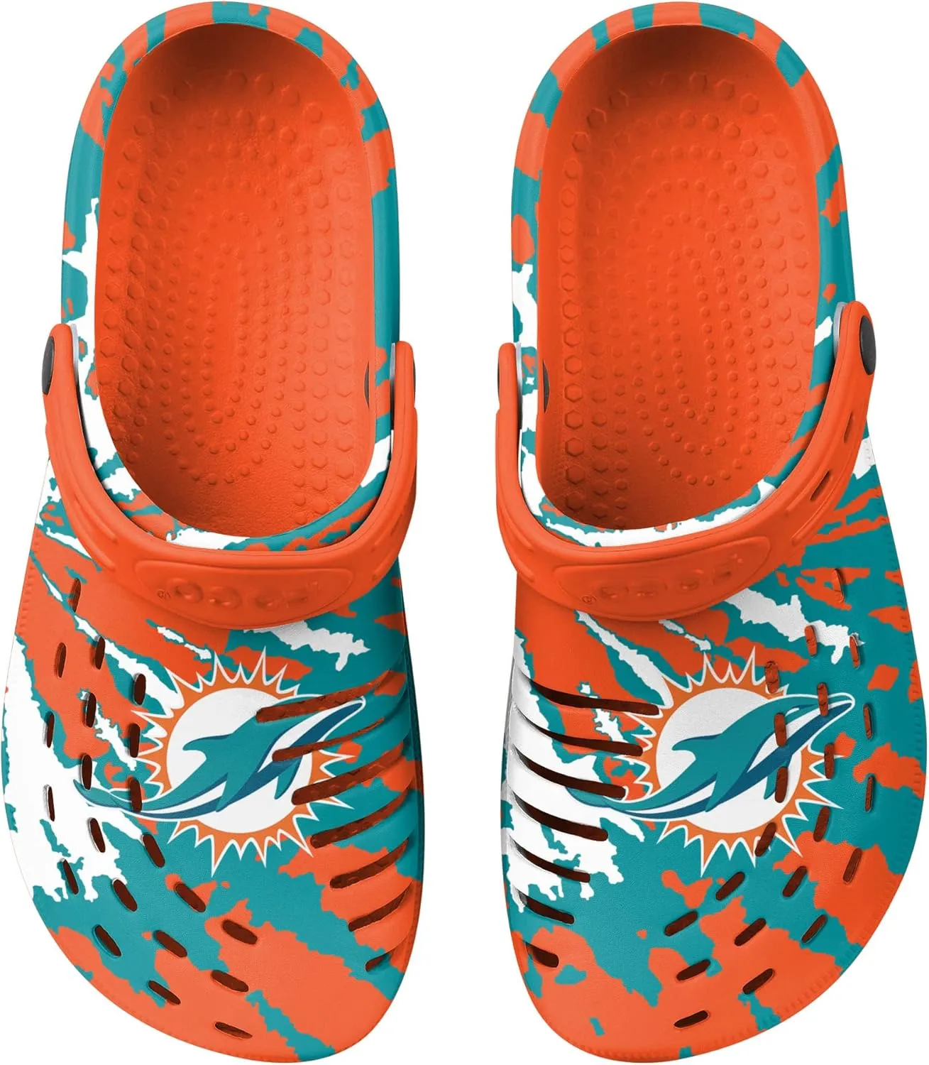 FOCO Men's NFL Team Logo Tie-dye Garden Water Sandals Shoes Slipper Clogs with Strap