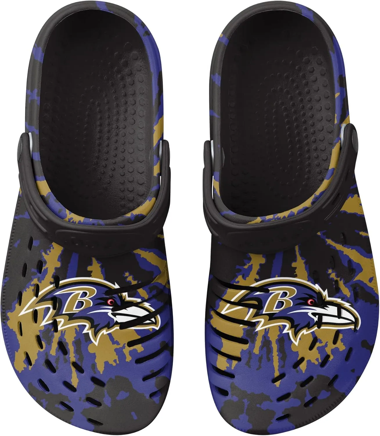 FOCO Men's NFL Team Logo Tie-dye Garden Water Sandals Shoes Slipper Clogs with Strap
