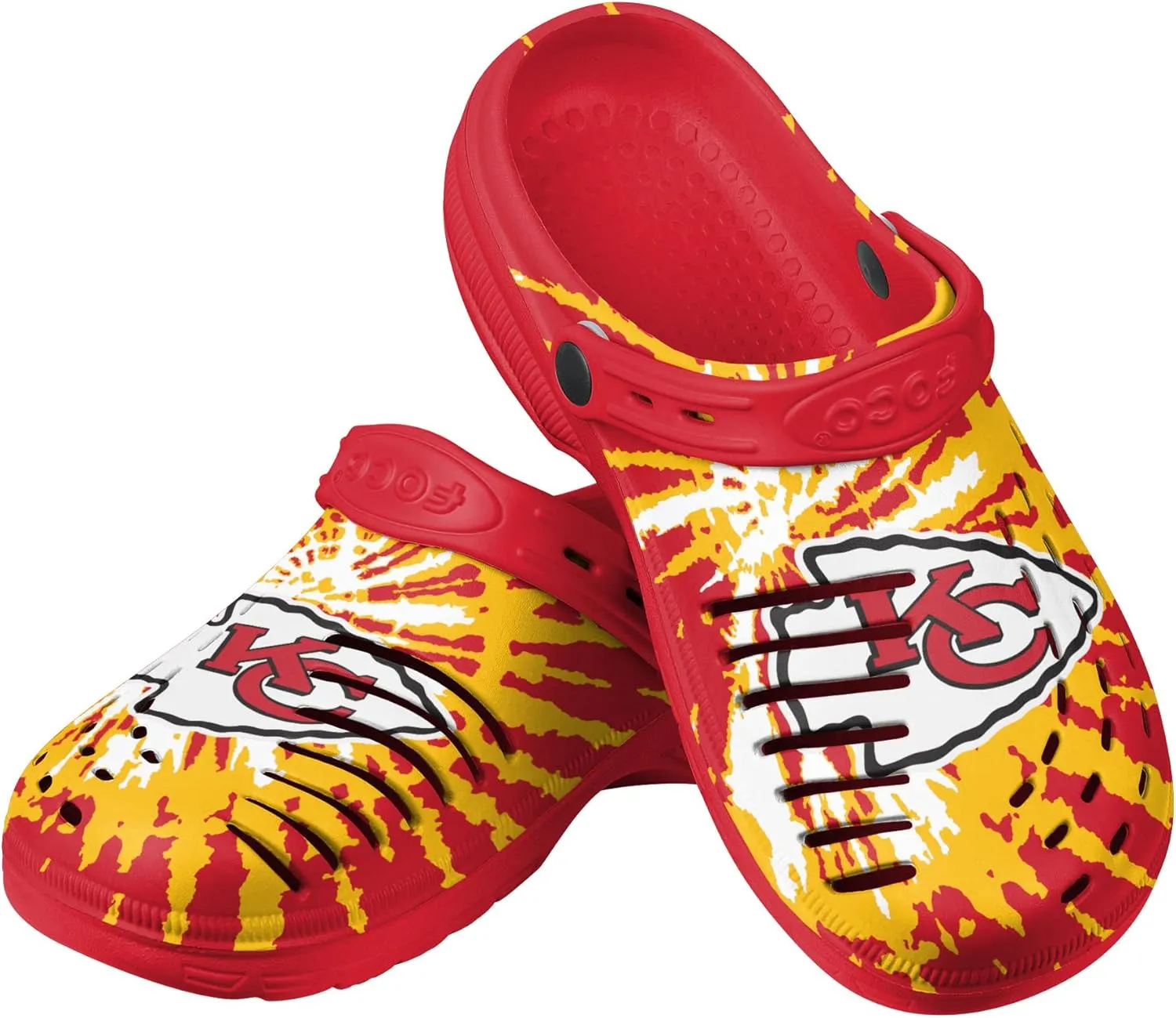 FOCO Men's NFL Team Logo Tie-dye Garden Water Sandals Shoes Slipper Clogs with Strap