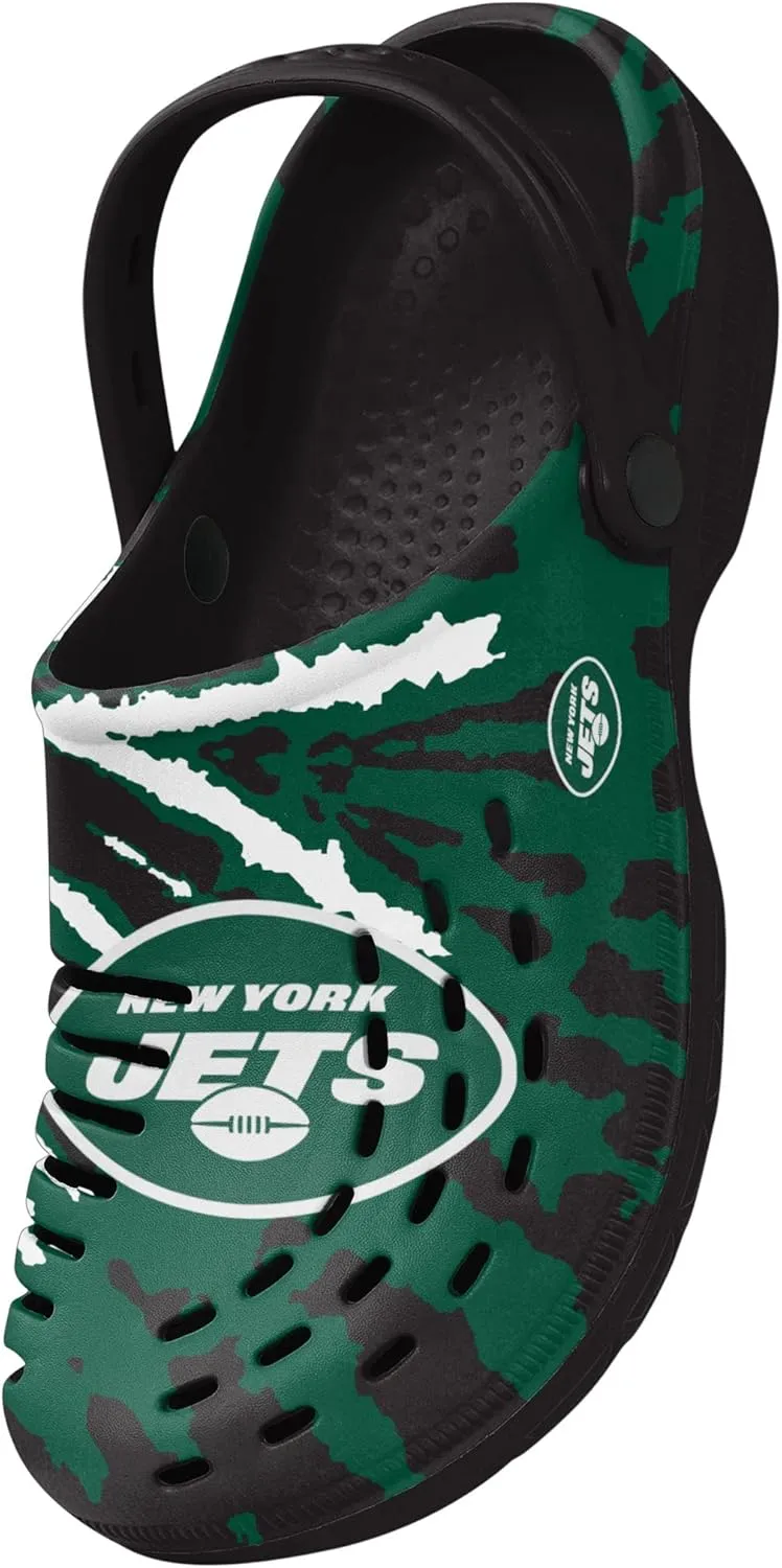 FOCO Men's NFL Team Logo Tie-dye Garden Water Sandals Shoes Slipper Clogs with Strap