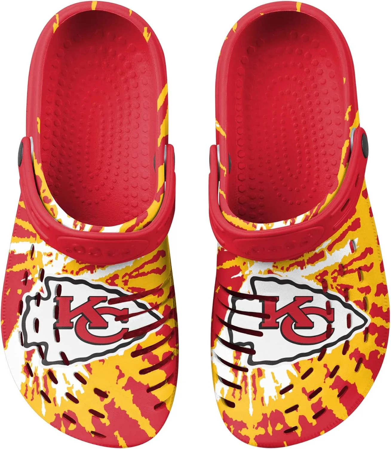 FOCO Men's NFL Team Logo Tie-dye Garden Water Sandals Shoes Slipper Clogs with Strap