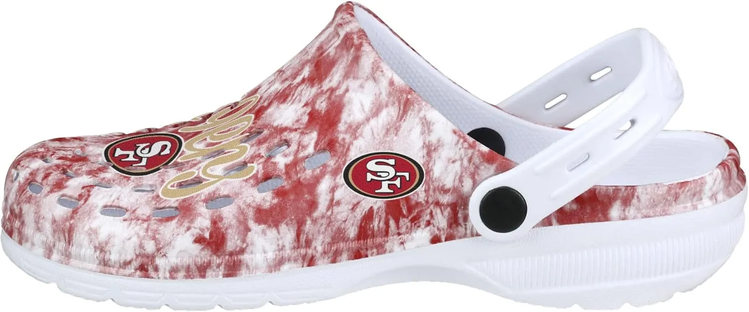 FOCO Women's NFL Team Logo Cloudie Garden Water Sandals Shoes Slipper Clogs with Strap