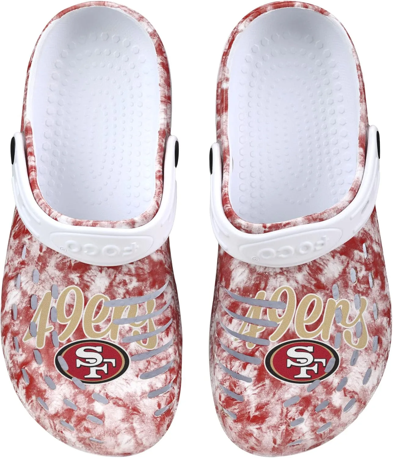 FOCO Women's NFL Team Logo Cloudie Garden Water Sandals Shoes Slipper Clogs with Strap