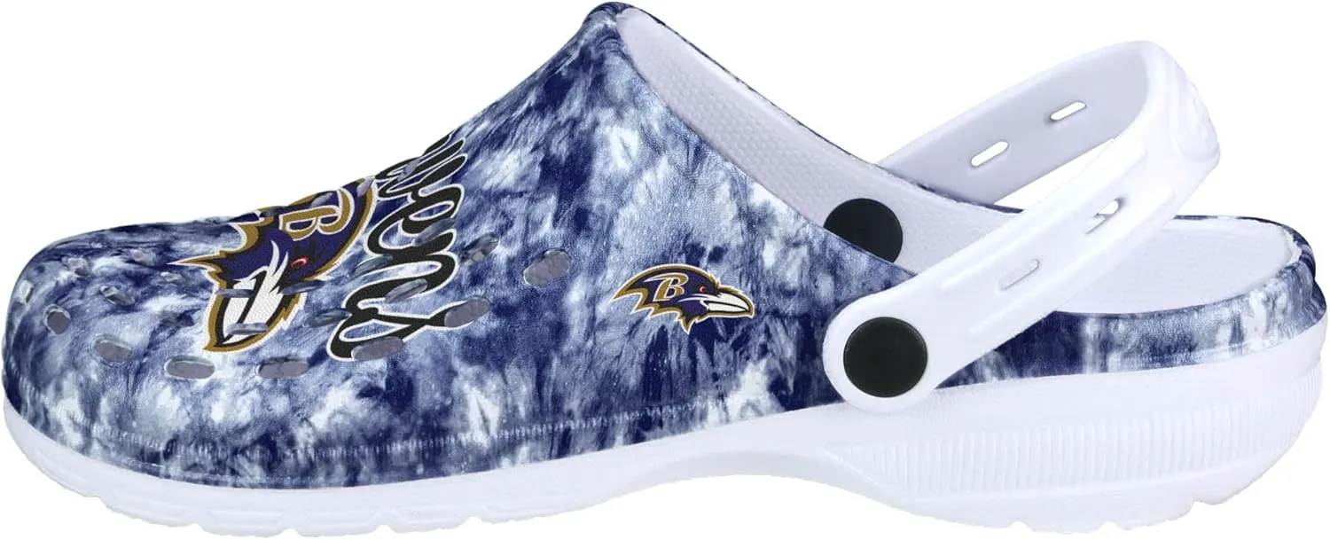 FOCO Women's NFL Team Logo Cloudie Garden Water Sandals Shoes Slipper Clogs with Strap