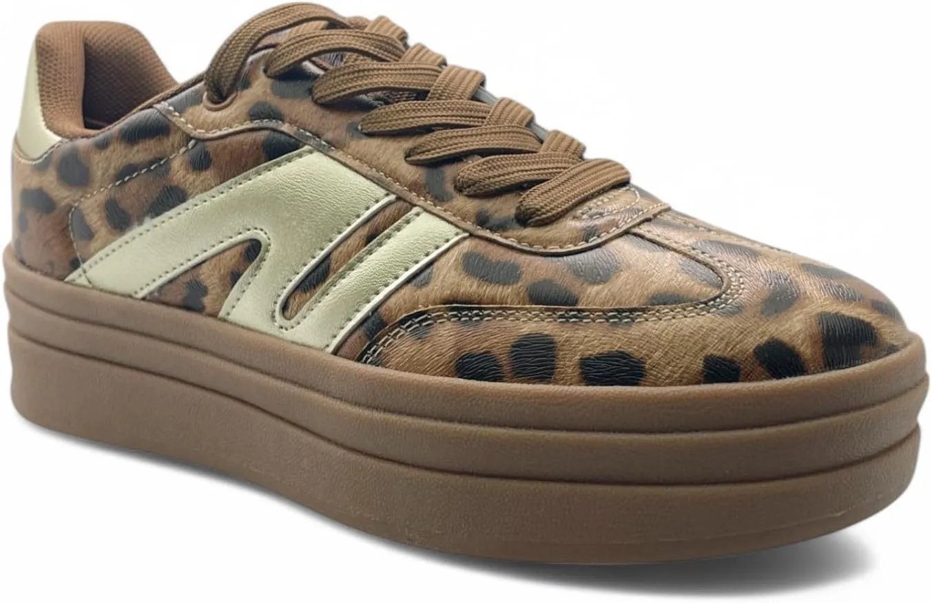 Forever Women Low Top Platform Lace-up Comfort Fashion Sneaker