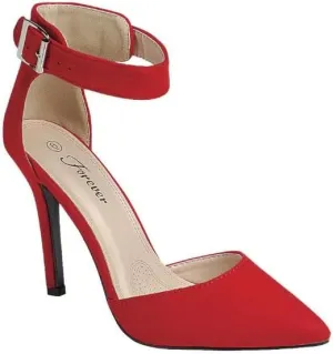 Forever Womens Pointy Toe Ankle Strap Stiletto High Heel Pump Sandal Shoes