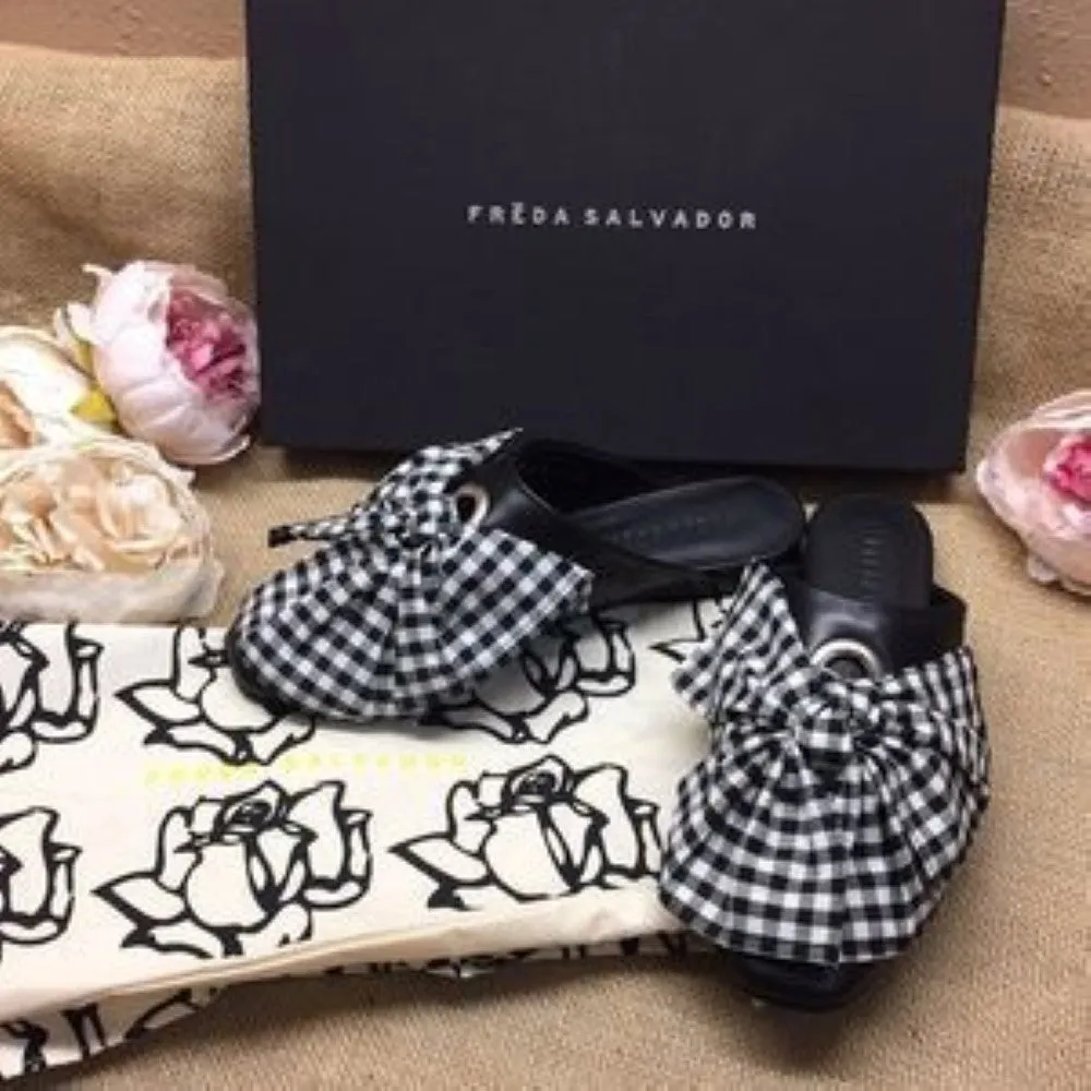 Freda Salvador Removable-Tie Flat Mules 5.5 Black