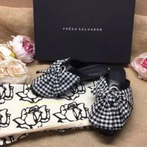 Freda Salvador Removable-Tie Flat Mules 5.5 Black