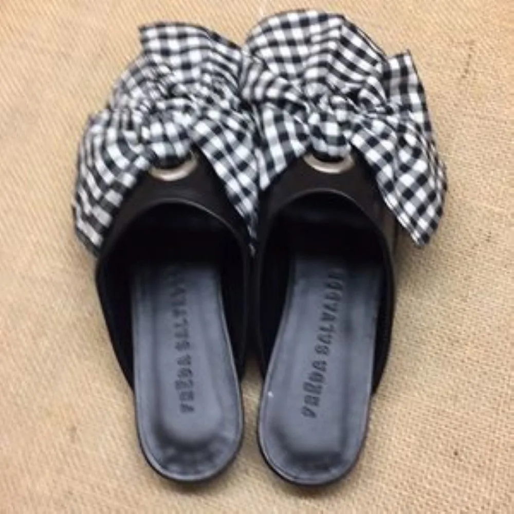 Freda Salvador Removable-Tie Flat Mules 5.5 Black