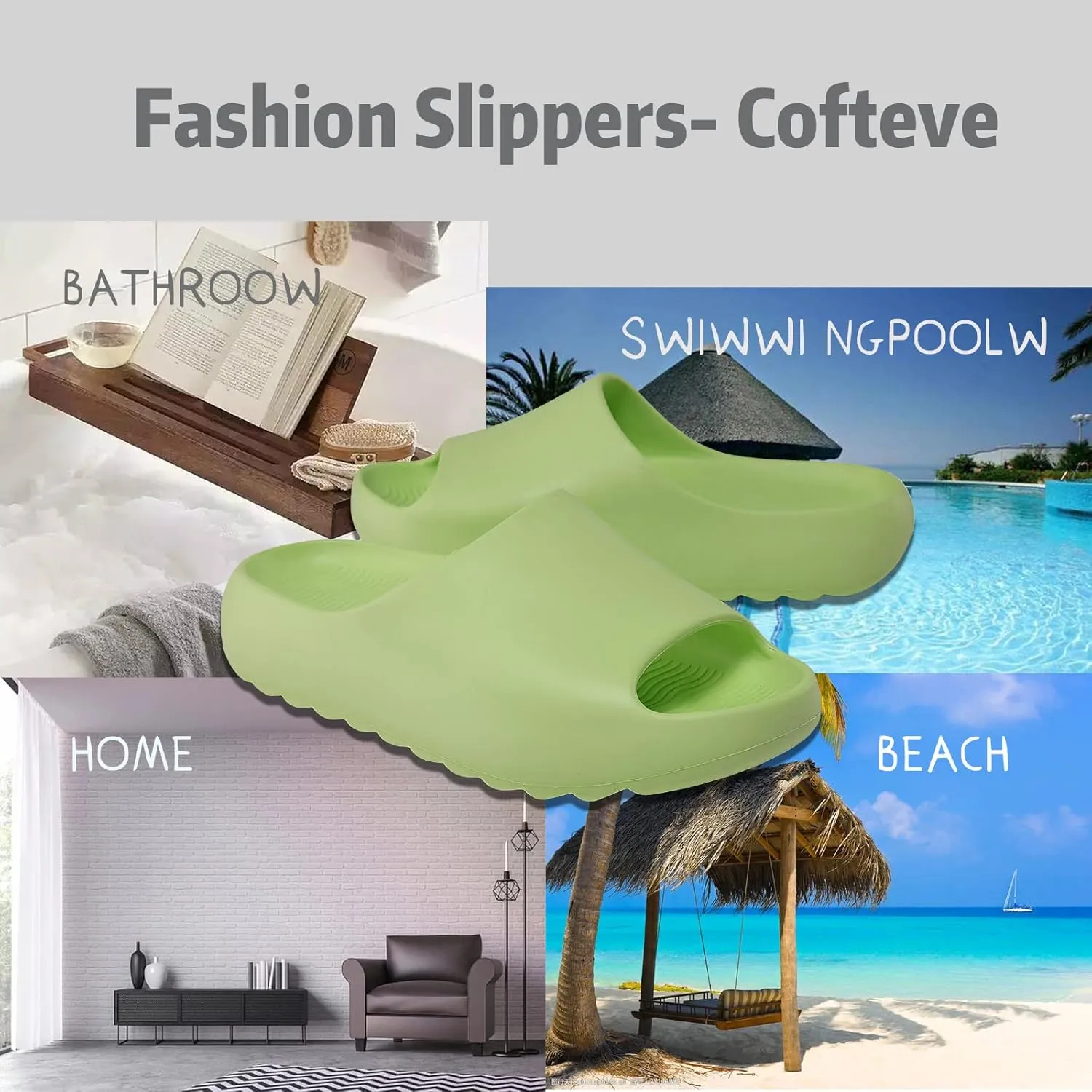 FUUPNN Kids Cloud Slides Non Slip Slides for Girls Boys Comfy Lightweight Toddler Sandals Open Toe House Slippers Indoor Outdoor