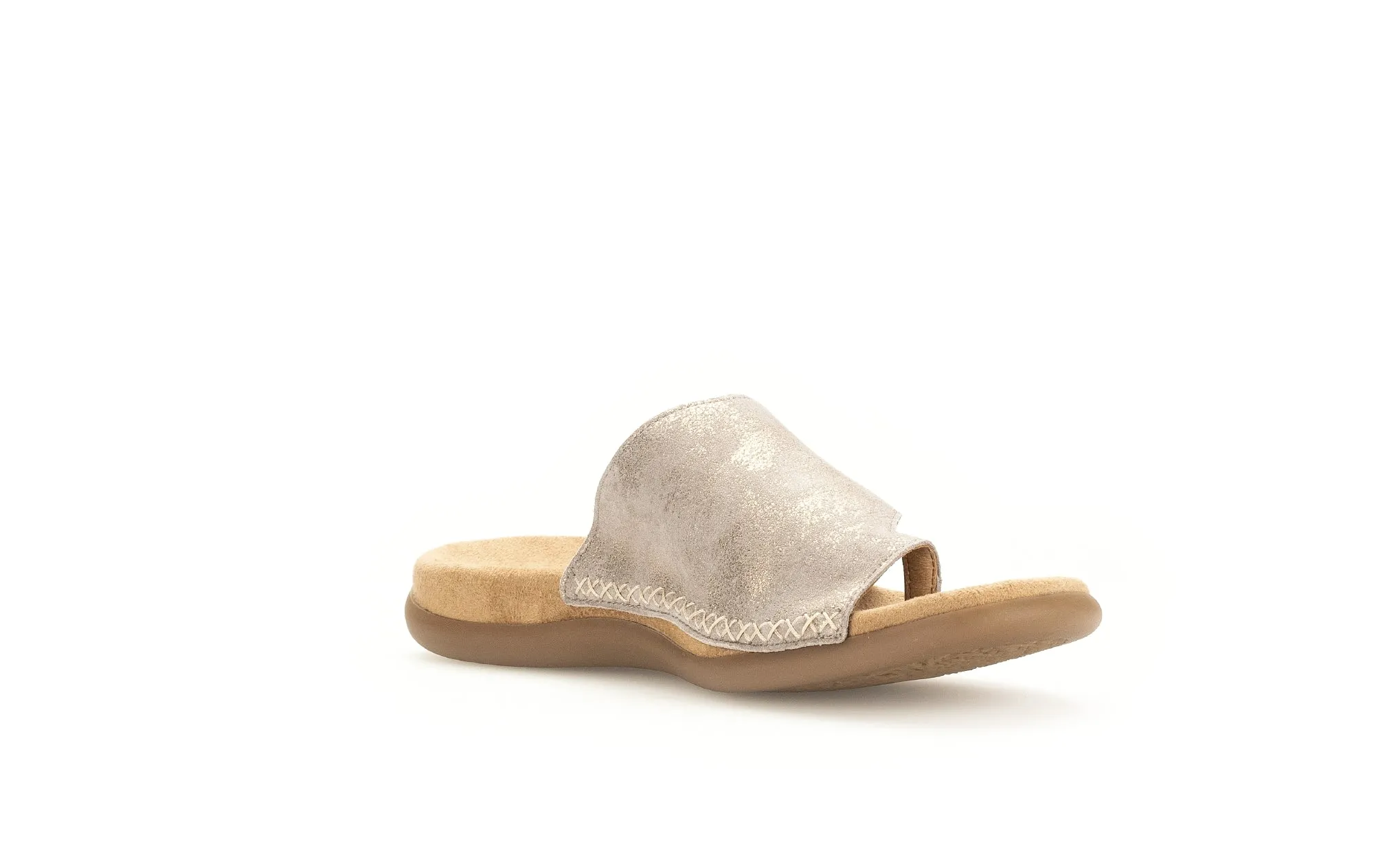GABOR - 63.700.62 FLAT TOE-POST MULE - GOLD METALLIC