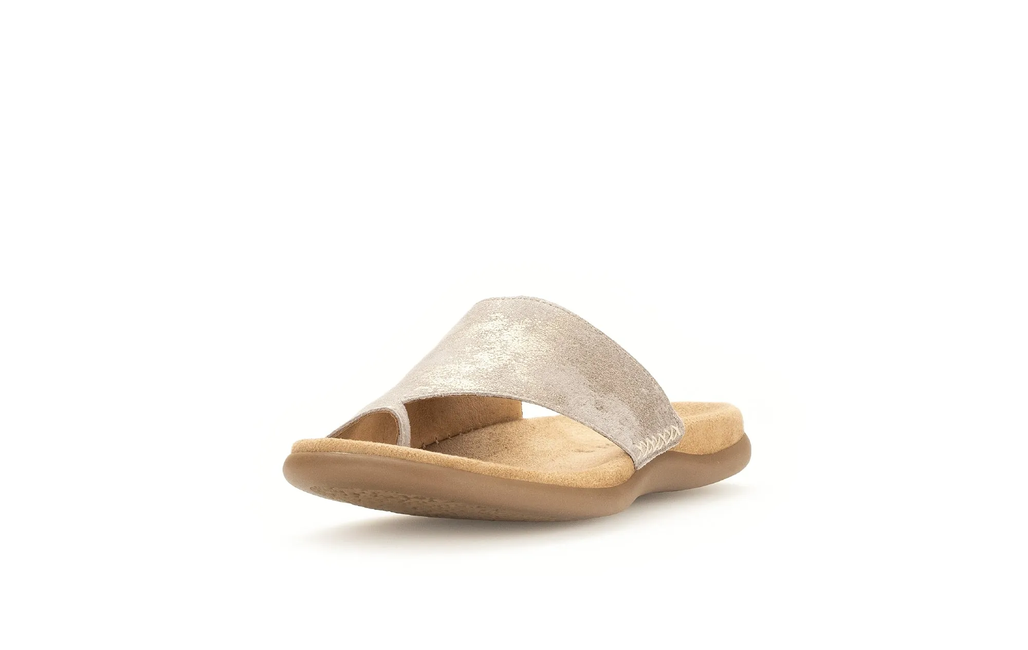 GABOR - 63.700.62 FLAT TOE-POST MULE - GOLD METALLIC