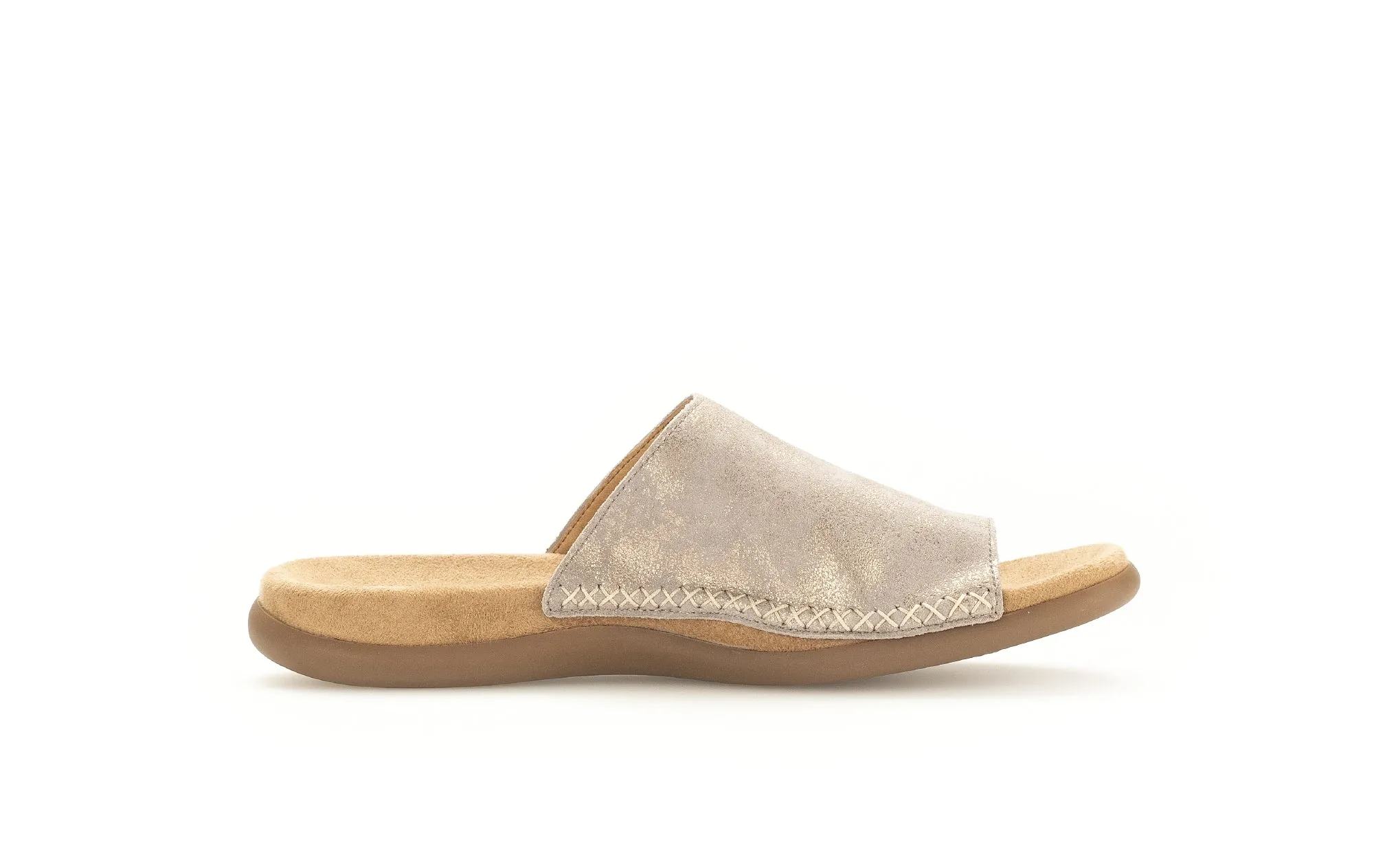 GABOR - 63.700.62 FLAT TOE-POST MULE - GOLD METALLIC