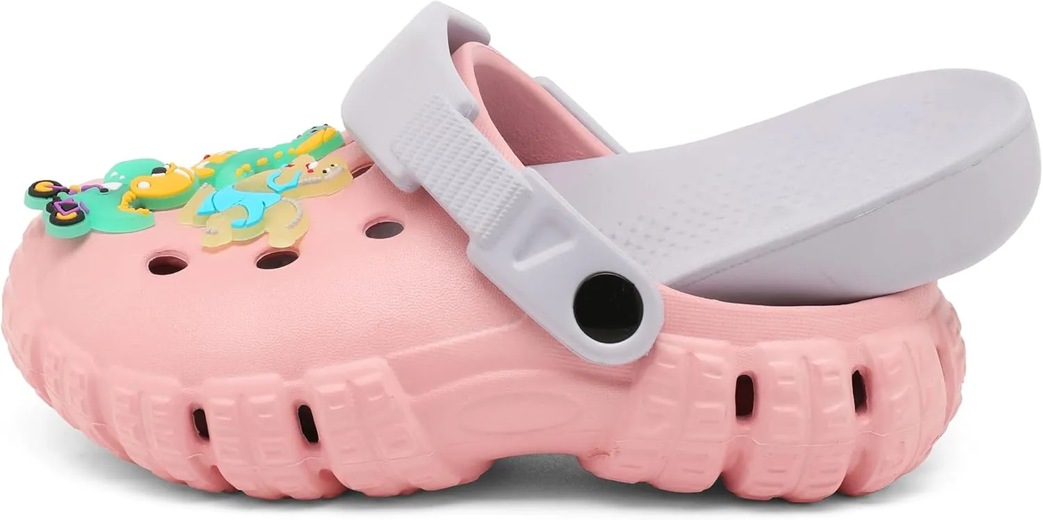 Girls Boys Clogs Kid's Garden Shoes Cartoon Slipper Dinosaur Slides Lightweight Beach Sandals Outdoor Summer