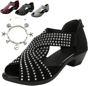 GlowStep Orthopedic Low Heel Cut-Out Sandals,Glowsteps Orthopedic Low Heel Cut-Out Sandals,Arch Support, Non-Slip Shoes
