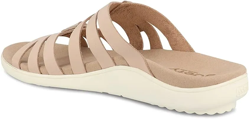 Gravity Defyer Women's GDEFY Ortal Leather Strappy Fashion Sandal - VersoShock Proven Performance Orthotic Slides