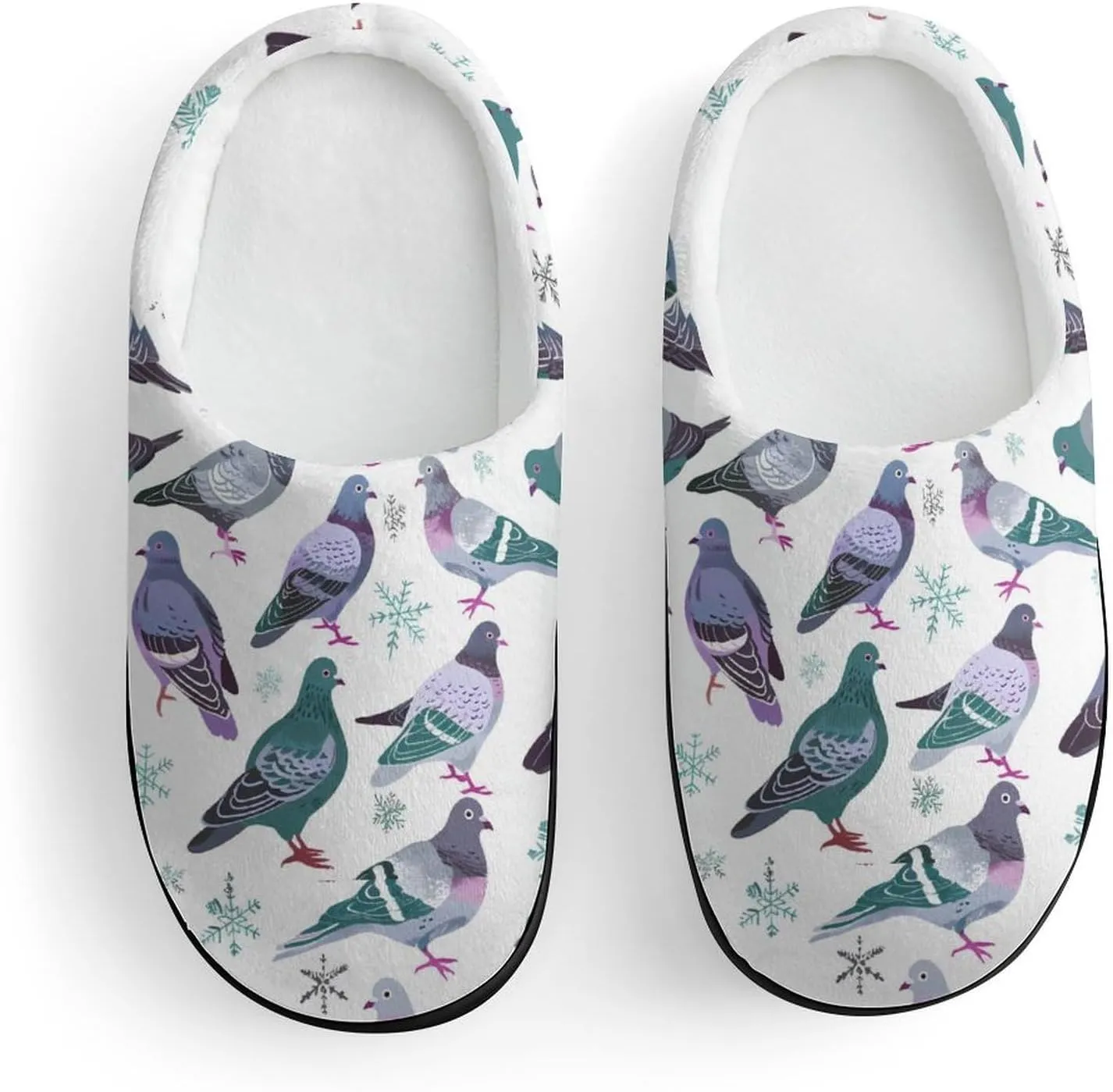 Grey Pigeons Cute Cotton Slippers Anti-slip House Shoe Slipper Indoor Outdoor