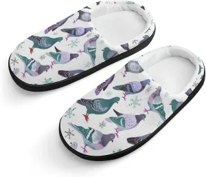 Grey Pigeons Cute Cotton Slippers Anti-slip House Shoe Slipper Indoor Outdoor