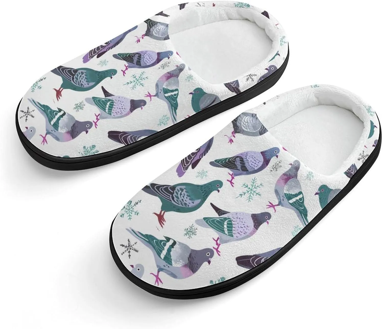 Grey Pigeons Cute Cotton Slippers Anti-slip House Shoe Slipper Indoor Outdoor