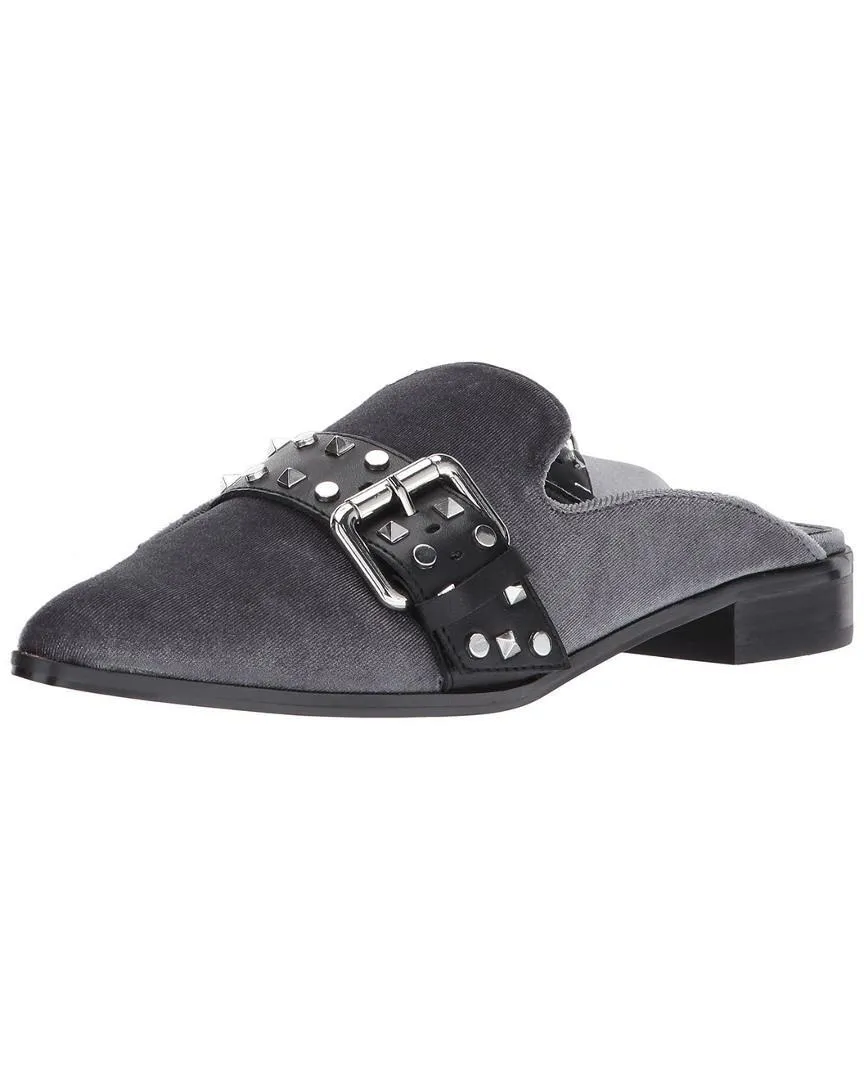 Grey Velvet Shellys Buckle Elon Mules Flats Metal Toe Slides Pointed London Global reach Verified