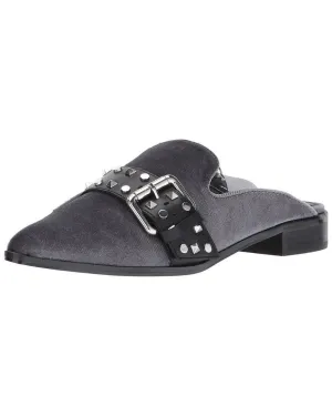 Grey Velvet Shellys Buckle Elon Mules Flats Metal Toe Slides Pointed London Global reach Verified