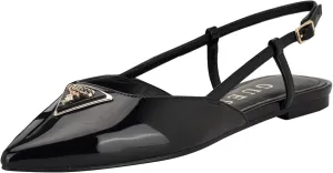 Guess Women's BEMAS Ballet Flat, Black Patent 001, 8.5