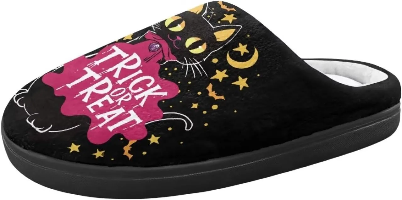 Halloween Plush Slippers for Kid Soft Slippers Floral Fluffy Fuzzy Slip-On Anti-Skid Outdoor Home Slipper for Kids