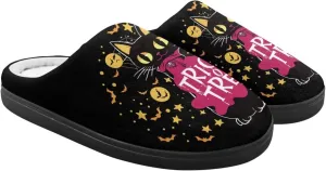 Halloween Plush Slippers for Kid Soft Slippers Floral Fluffy Fuzzy Slip-On Anti-Skid Outdoor Home Slipper for Kids