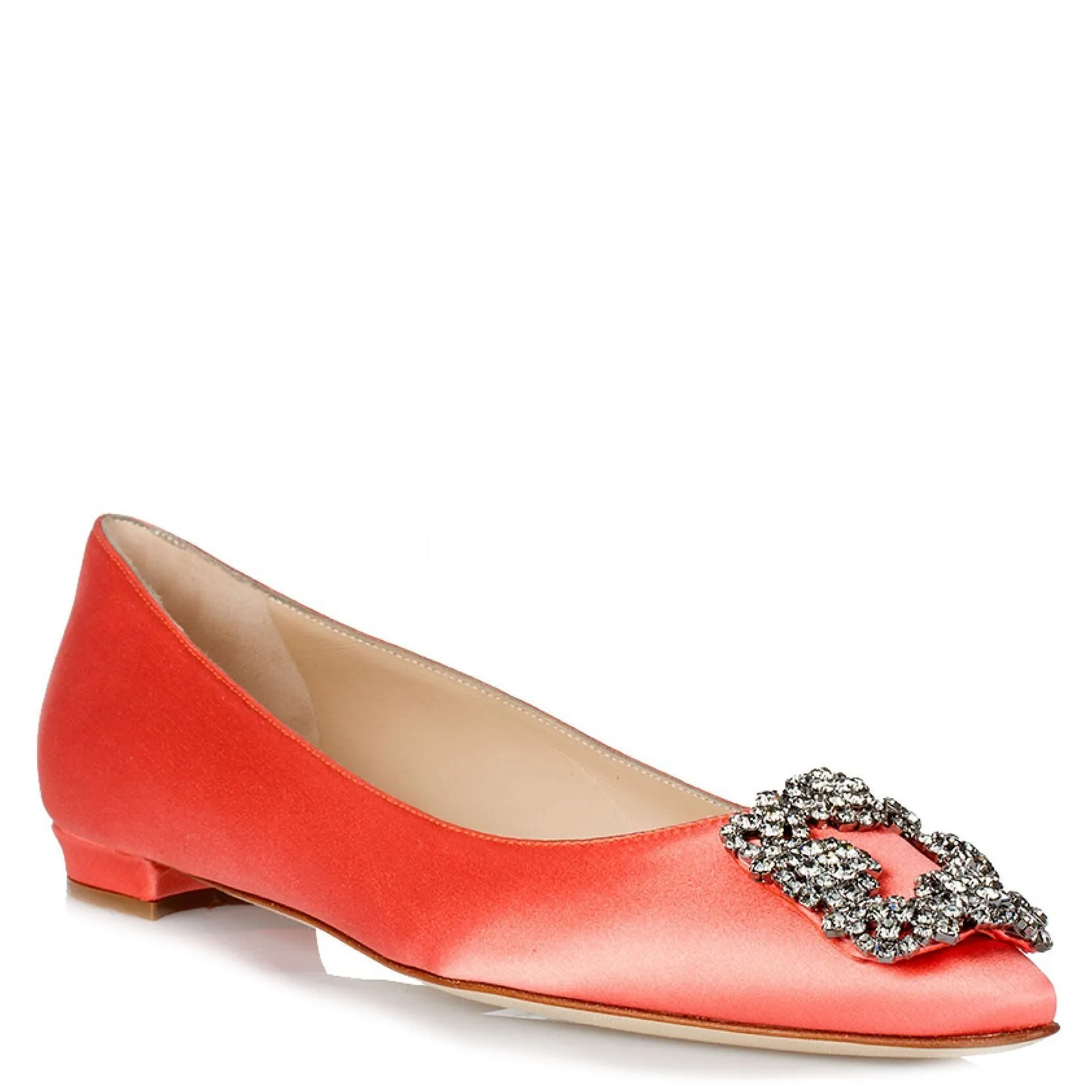 Hangisi Flat peach satin ballerina