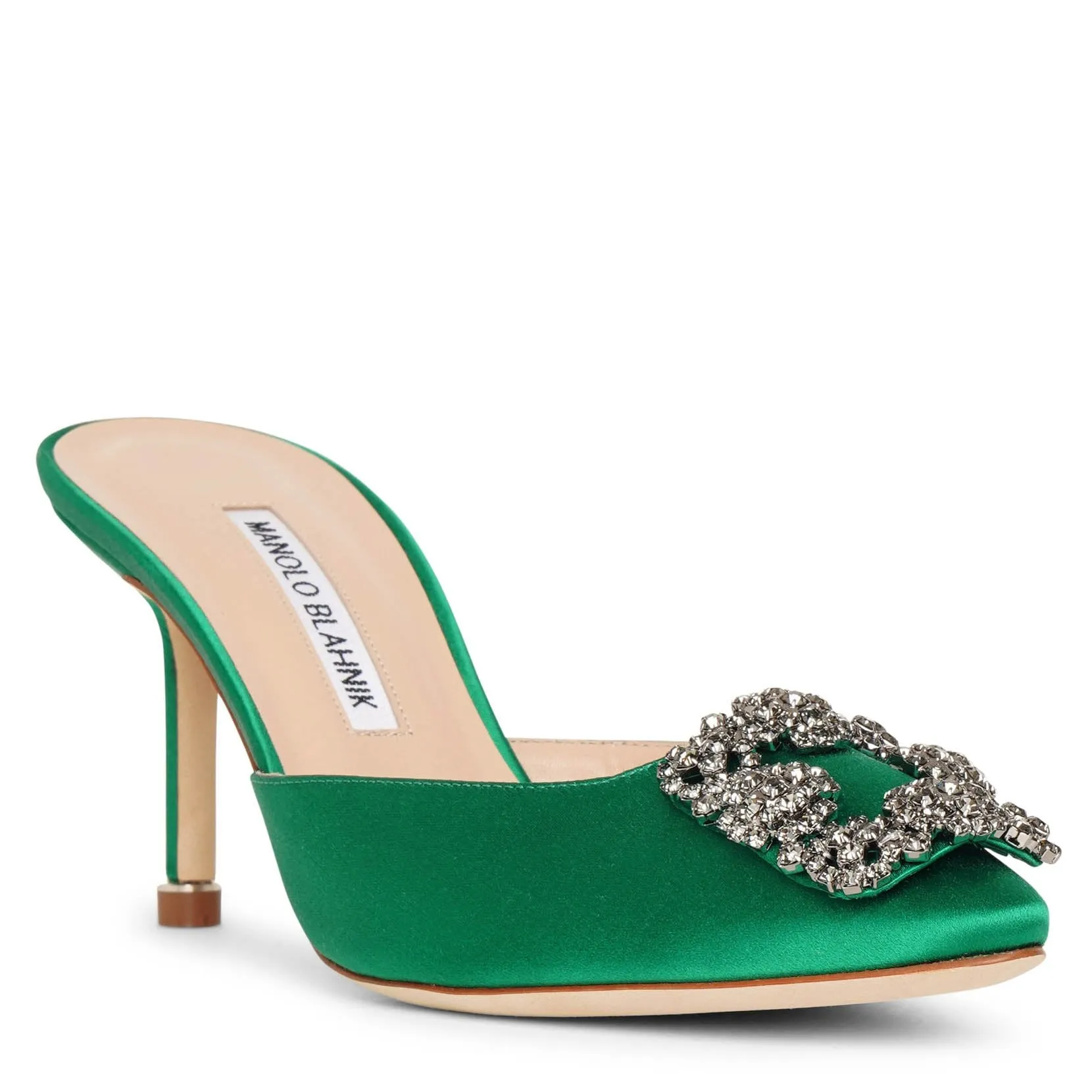 Hangisimu 70 emerald satin mules