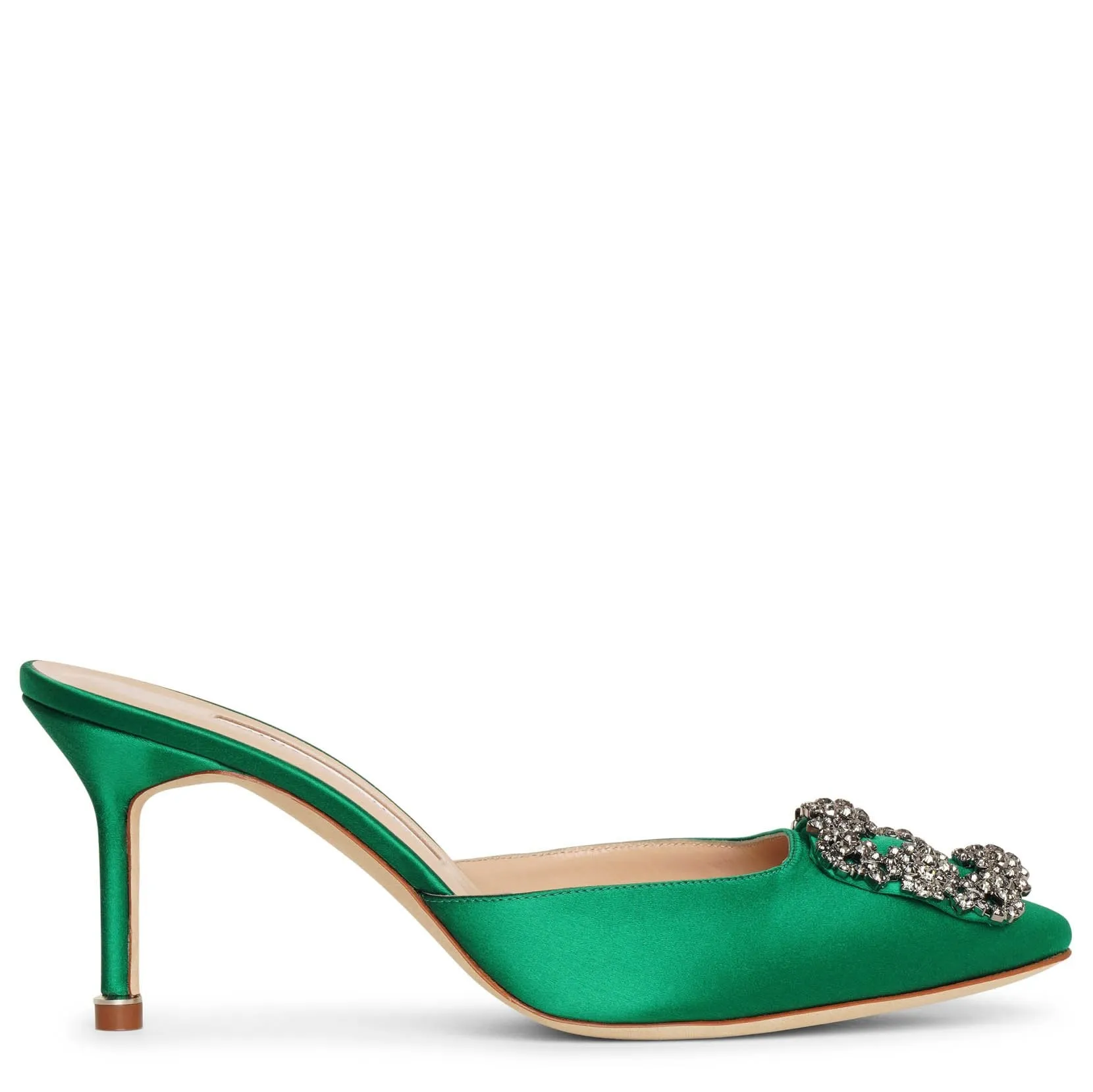 Hangisimu 70 emerald satin mules