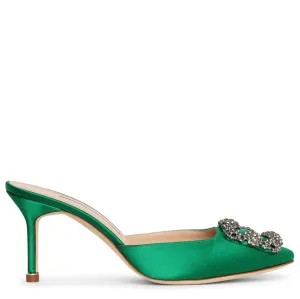 Hangisimu 70 emerald satin mules