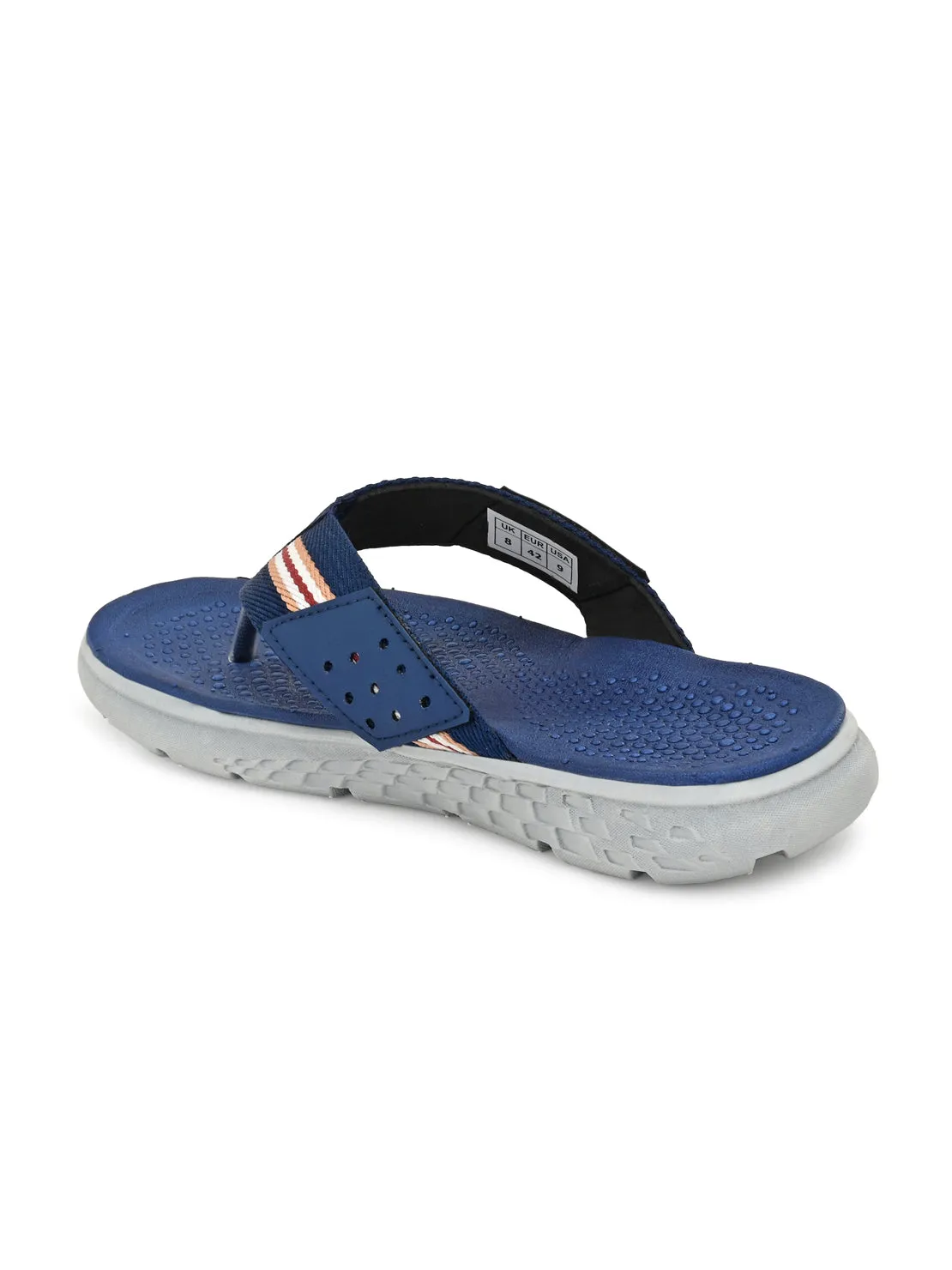 Hirolas® Men's Blue CLOUDWALK | Comfortable | Ultra-Soft | Light-Weight | Shock Absorbent | Bounce Back Technology | Water-Resistant Slippers (HROFF25BLU)